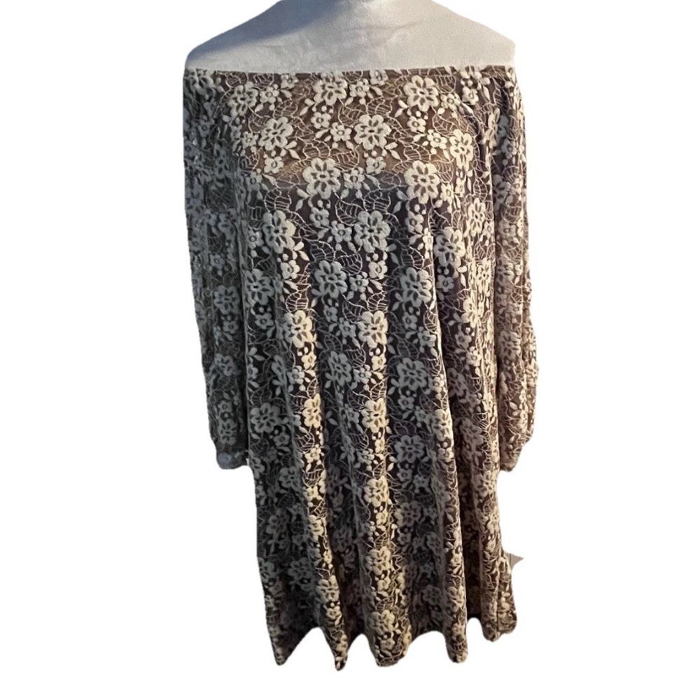 Scrap Work Women’s Coquette Girl Lace Dress Fully Lined Bell Sleeves  Size XL